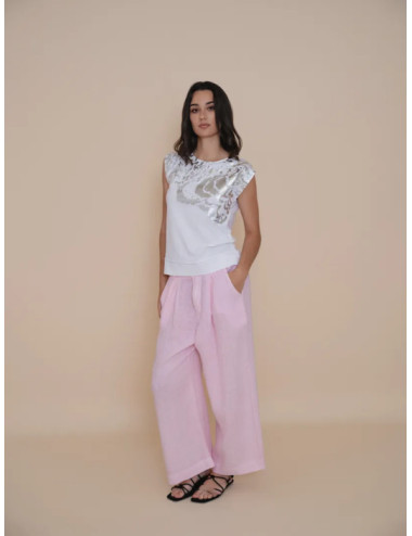 TOP ESTAMPADO FOIL ESCOTE