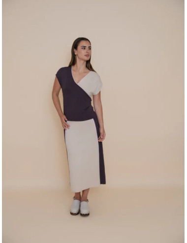 TOP INTARSIA BICOLOR