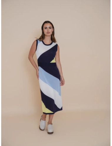 VESTIDO INTARSIA DIAGONAL