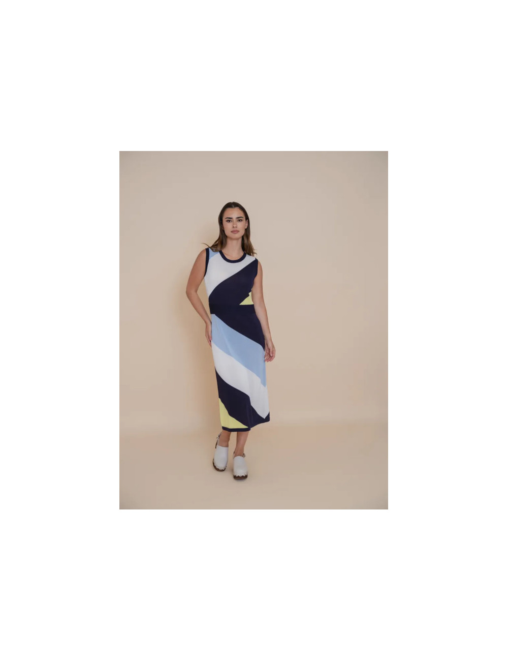 VESTIDO INTARSIA DIAGONAL