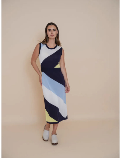 VESTIDO INTARSIA DIAGONAL