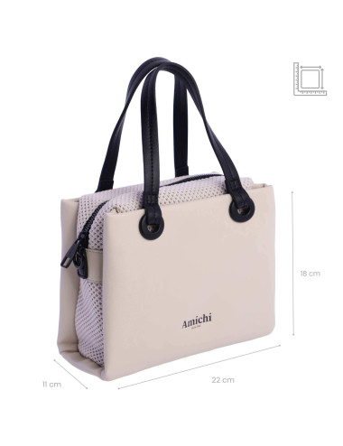 0SV5313016 BOLSO MANO C/B MARFIL