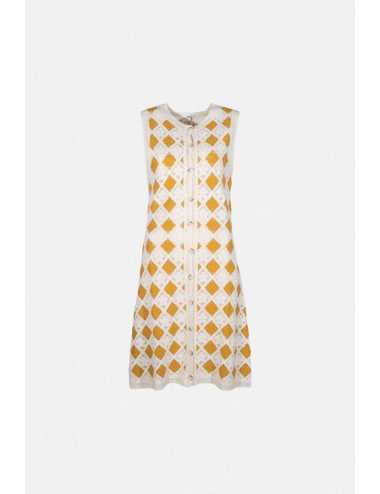 VESTIDO yellow chess