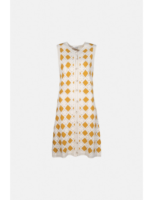 VESTIDO yellow chess
