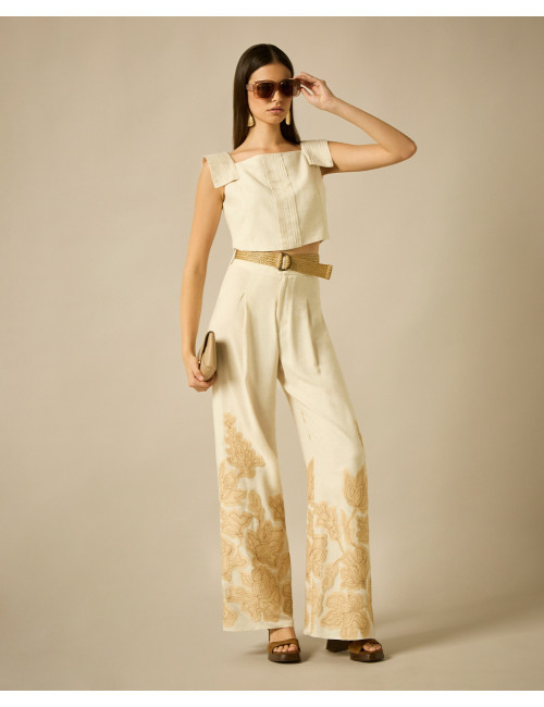 CONJUNTO RAFIA * TOP Y PANTALON/CIN