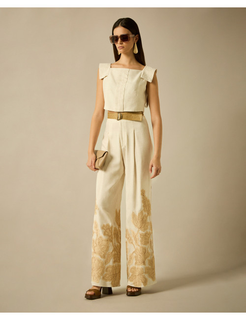 CONJUNTO RAFIA * TOP Y PANTALON/CIN