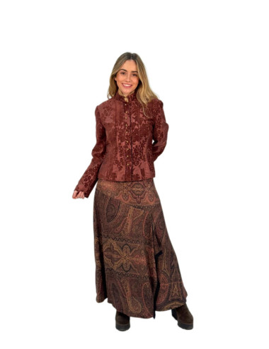 Falda Kahyra capa cachemira MARRON