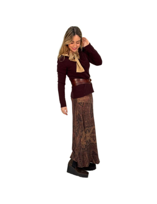 Falda Kahyra capa cachemira MARRON