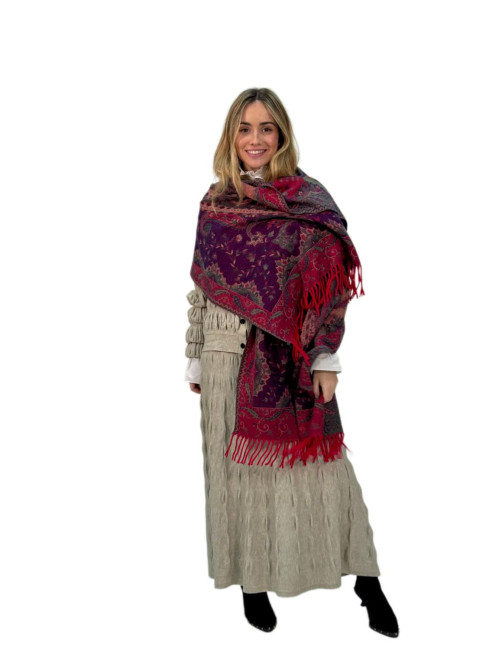 Pasmina Kahyra multicolor rojo