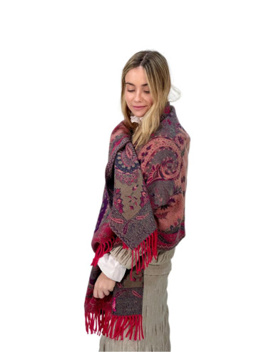 Pasmina Kahyra multicolor rojo