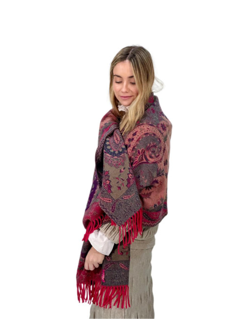 Pasmina Kahyra multicolor rojo