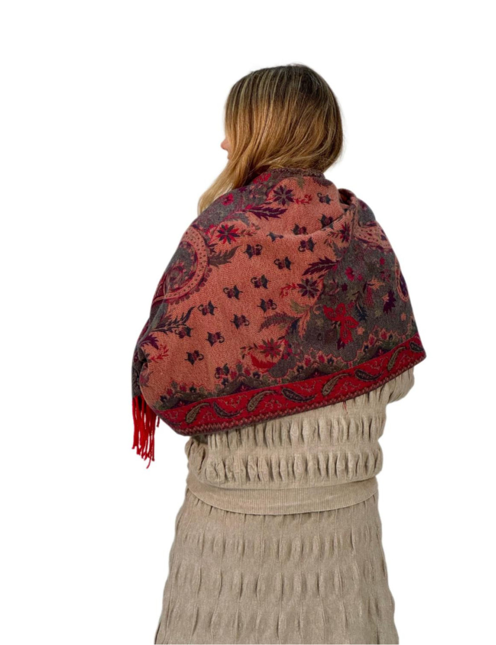 Pasmina Kahyra multicolor rojo