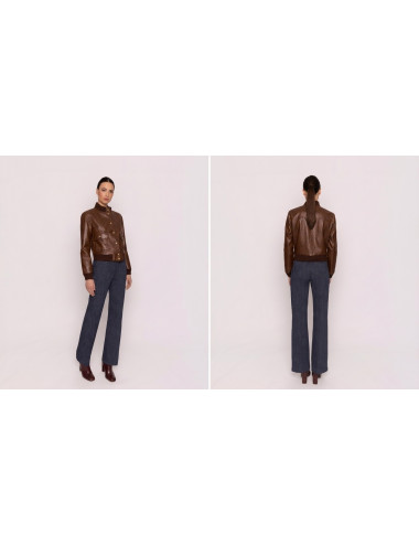 CHAQUETA PATENTES MARRON